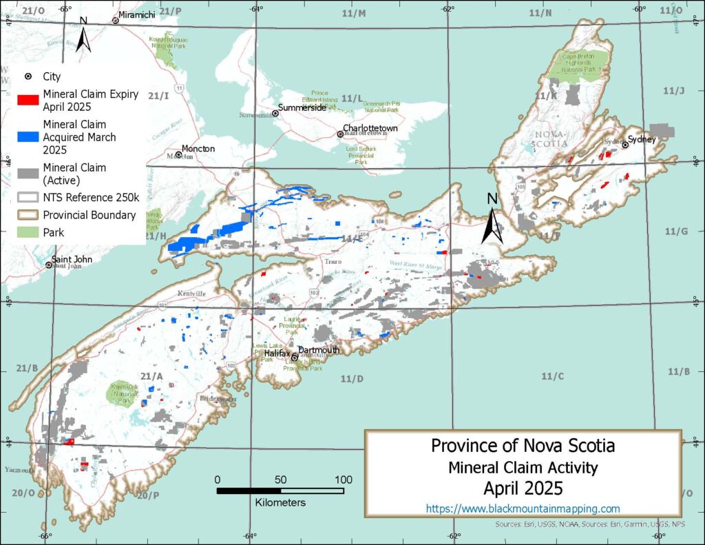 Nova Scotia mining claim activity